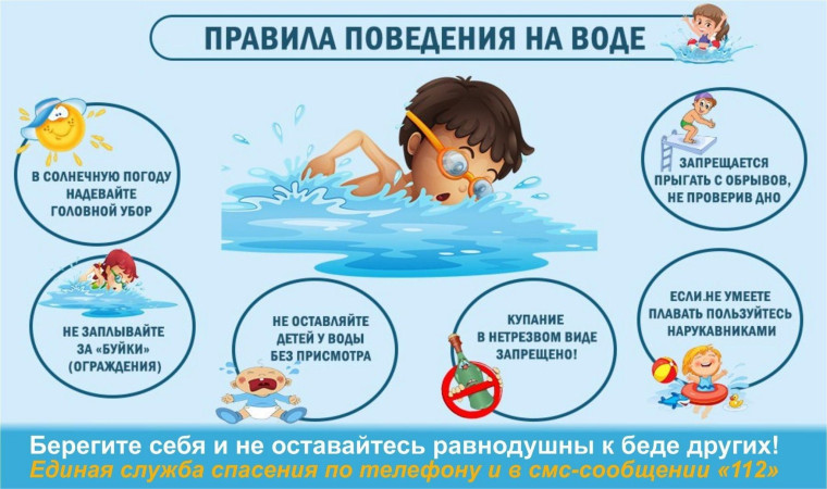 Правила безопасности несовершеннолетних на воде.